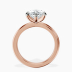 18kt Rose Gold Juniper Crossover Solitaire Lab Diamond Ring side right image one