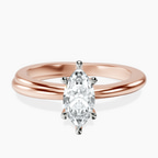 18kt Rose Gold Juniper Crossover Solitaire Lab Diamond Ring front image