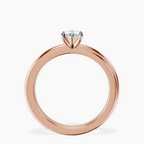 18kt Rose Gold Juniper Crossover Solitaire Lab Diamond Ring side right image one