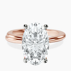 18kt Rose Gold Juniper Crossover Solitaire Lab Diamond Ring front image
