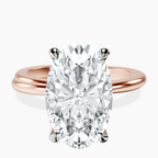 18kt Rose Gold Juniper Crossover Solitaire Lab Diamond Ring front image