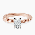 18kt Rose Gold Juniper Crossover Solitaire Lab Diamond Ring front image