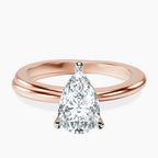 18kt Rose Gold Juniper Crossover Solitaire Lab Diamond Ring front image