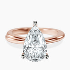 10kt Rose Gold Juniper Crossover Solitaire Lab Diamond Ring front image