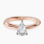 10kt Rose Gold Juniper Crossover Solitaire Lab Diamond Ring front image