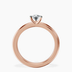 10kt Rose Gold Juniper Crossover Solitaire Lab Diamond Ring side right image one