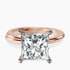 18kt Rose Gold Juniper Crossover Solitaire Lab Diamond Ring front image