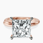 10kt Rose Gold Juniper Crossover Solitaire Lab Diamond Ring front image