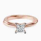 18kt Rose Gold Juniper Crossover Solitaire Lab Diamond Ring front image