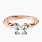 10kt Rose Gold Juniper Crossover Solitaire Lab Diamond Ring front image