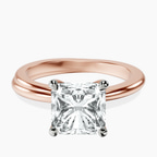 18kt Rose Gold Juniper Crossover Solitaire Lab Diamond Ring front image