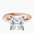 14kt Rose Gold Juniper Crossover Solitaire Lab Diamond Ring front image