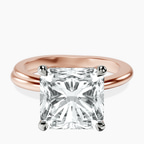 18kt Rose Gold Juniper Crossover Solitaire Lab Diamond Ring front image