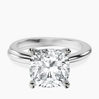 18kt White Gold Juniper Crossover Solitaire Lab Diamond Ring front image