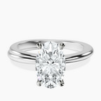 9ct White Gold Juniper Crossover Solitaire Lab Diamond Ring front image