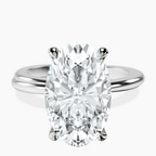 18kt White Gold Juniper Crossover Solitaire Lab Diamond Ring front image