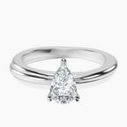 18kt White Gold Juniper Crossover Solitaire Lab Diamond Ring front image