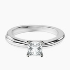 18kt White Gold Juniper Crossover Solitaire Lab Diamond Ring front image