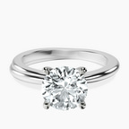 14ct White Gold Juniper Crossover Solitaire Lab Diamond Ring front image