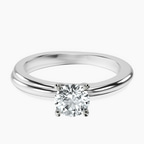 14kt White Gold Juniper Crossover Solitaire Lab Diamond Ring front image