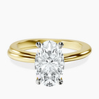 14ct Yellow Gold Juniper Crossover Solitaire Lab Diamond Ring front image
