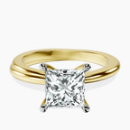 14ct Yellow Gold Juniper Crossover Solitaire Lab Diamond Ring front image