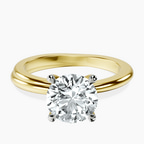 14ct Yellow Gold Juniper Crossover Solitaire Lab Diamond Ring front image
