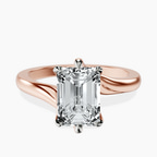 14kt Rose Gold Seraphina Twist Prongs Solitaire 2mm Lab Diamond Ring front image