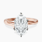14kt Rose Gold Seraphina Twist Prongs Solitaire 2mm Lab Diamond Ring front image