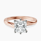 14kt Rose Gold Seraphina Twist Prongs Solitaire 2mm Lab Diamond Ring front image