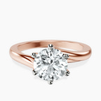 18kt Rose Gold Seraphina Twist Prongs Solitaire 2mm Lab Diamond Ring front image