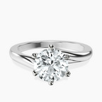 14kt White Gold Seraphina Twist Prongs Solitaire 2mm Lab Diamond Ring front image