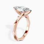 10kt Rose Gold Magnolia Texture Solitaire Lab Diamond Ring standing product image one