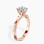 18kt Rose Gold Magnolia Texture Solitaire Lab Diamond Ring standing product image one