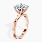 18kt Rose Gold Magnolia Texture Solitaire Lab Diamond Ring standing product image one