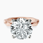 18kt Rose Gold Magnolia Texture Solitaire Lab Diamond Ring front image