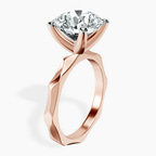 18kt Rose Gold Magnolia Texture Solitaire Lab Diamond Ring standing product image one