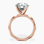 18kt Rose Gold Magnolia Texture Solitaire Lab Diamond Ring side right image one