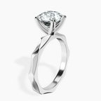 Platinum Magnolia Texture Solitaire Lab Diamond Ring standing product image one
