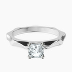 Platinum Magnolia Texture Solitaire Lab Diamond Ring front image