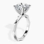 14kt White Gold Magnolia Texture Solitaire Lab Diamond Ring standing product image one