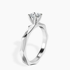 18kt White Gold Magnolia Texture Solitaire Lab Diamond Ring standing product image one