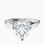 Platinum Magnolia Texture Solitaire Lab Diamond Ring front image