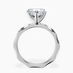 Platinum Magnolia Texture Solitaire Lab Diamond Ring side right image one