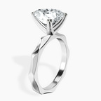 14kt White Gold Magnolia Texture Solitaire Lab Diamond Ring standing product image one