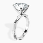 Platinum Magnolia Texture Solitaire Lab Diamond Ring standing product image one