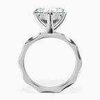Platinum Magnolia Texture Solitaire Lab Diamond Ring side right image one