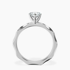 18kt White Gold Magnolia Texture Solitaire Lab Diamond Ring side right image one