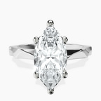 Platinum Magnolia Texture Solitaire Lab Diamond Ring front image