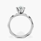 Platinum Magnolia Texture Solitaire Lab Diamond Ring side right image one